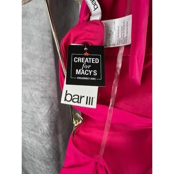 Bar III Womens Solid Cowlneck One-Piece Swimsuit, Ruby, Sz-XL - Picture 6 of 7